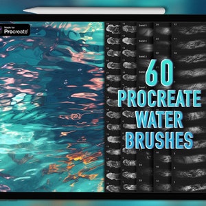 Procreate water brushes | Procreate water texture brushes | Water Procreate brushes | Procreate sea brushes | Procreate surf waves brushes