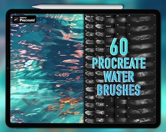 Procreate water brushes | Procreate water texture brushes | Water Procreate brushes | Procreate sea brushes | Procreate surf waves brushes