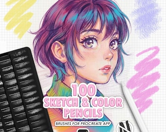 Pinceaux Procreate pour crayons : 100 pinceaux pour croquis, hachures, ombrage et couleurs