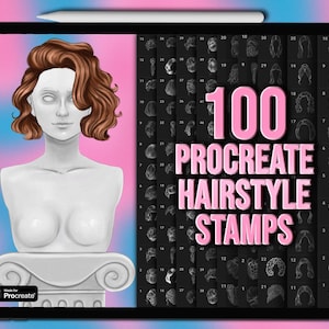 Procreate hair brushes | Procreate brushes hair | Procreate hair stamps | Hair Procreate stamp brushes | Hairstyle brushes Procreate