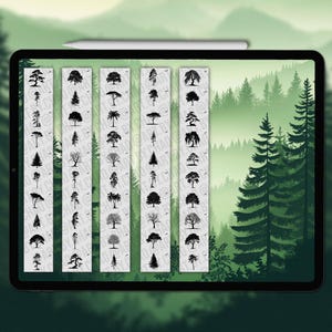 Procreate tree silhouette stamps | Forest Procreate tree stamp brushes | Procreate tree brushes | Photoshop tree | Clip Studio Paint tree