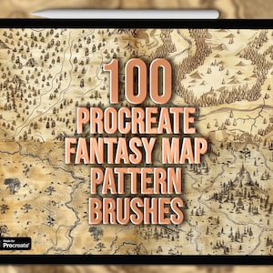 Pincéis Procreate de mapa antigo | Pincéis Procreate de textura de mapa antigo | Pincéis Procreate de mapa de fantasia | Pincéis Procreate de padrão de mapa vintage
