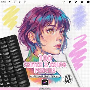 Procreate Pencil Brushes: 100 penslar för skiss, skuggning, skuggning och färg