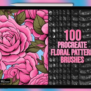 Floral pattern Procreate brushes. Floral Procreate texture brushes. Procreate fabric pattern brushes. Floral Procreate brushes fabric