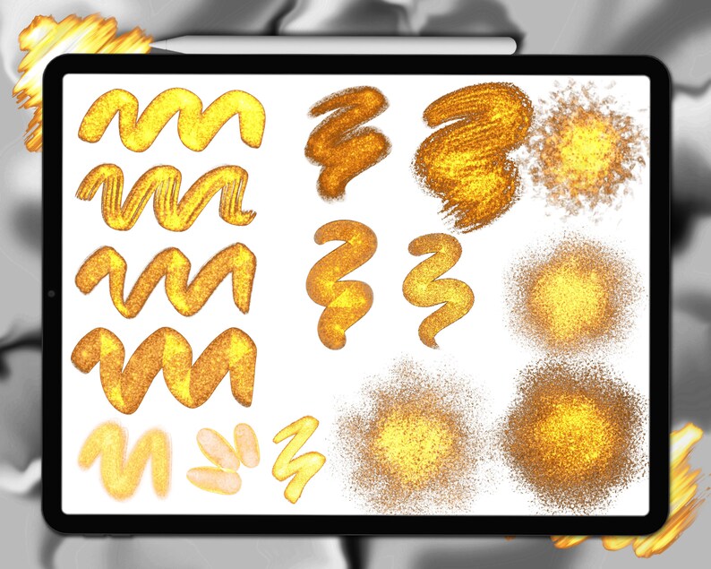 Procreate Liquid Metal Brushes Procreate Glitter Brushes Etsy