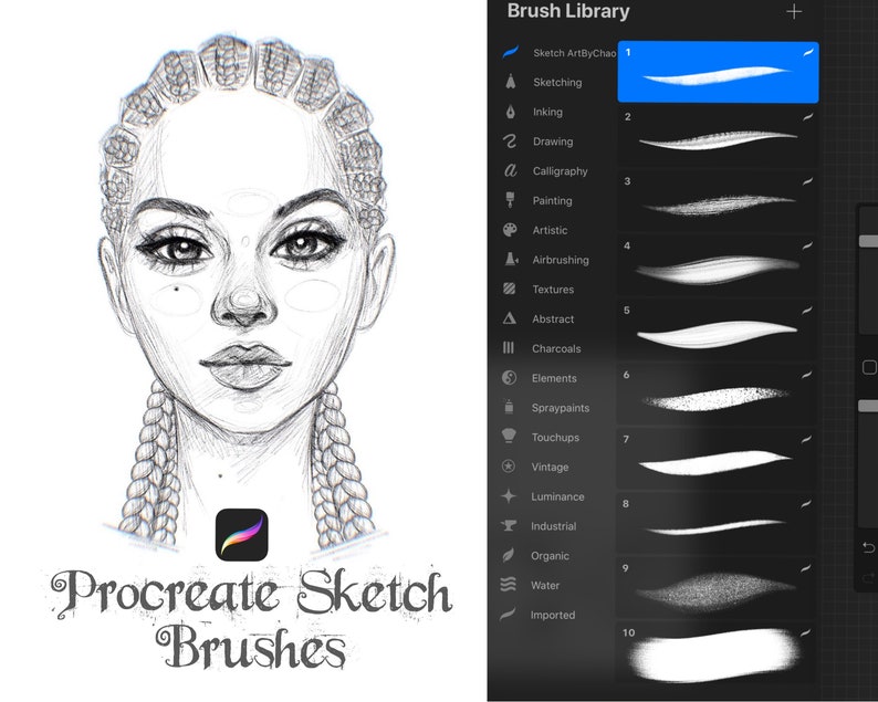 Procreate Pencil Sketch Brushes Sketching Drawing Brushes Etsy