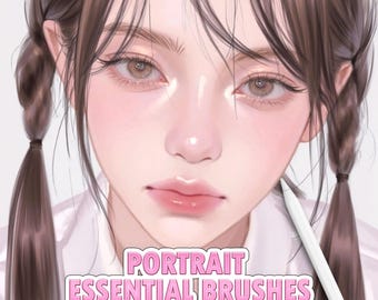 Procreate Portrait Brushes: Skin, Hair, Lashes, Blending & Glow Brushes – Ultimate Bundle