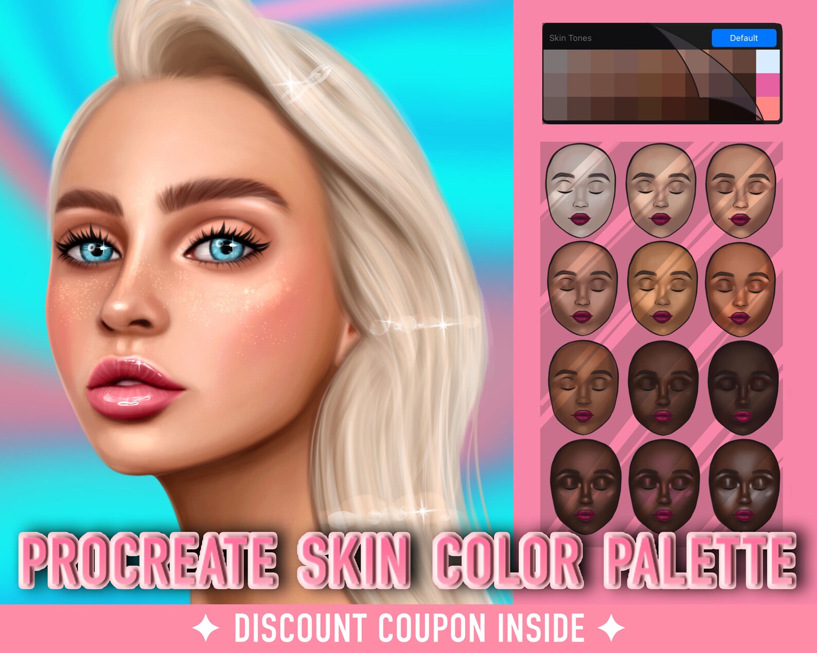 Skin Procreate Color Palette Procreate Skin Tone Color Etsy