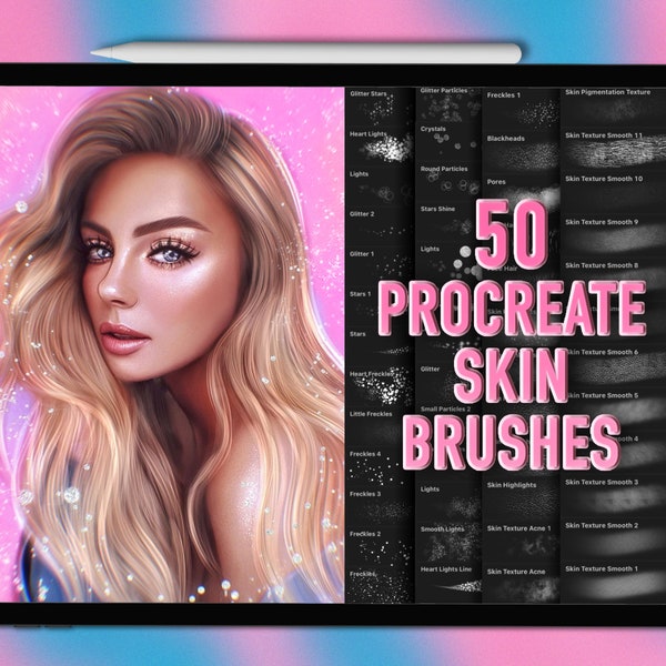 Procreate skin brushes | Procreate brushes skin | Procreate portrait brushes | Procreate skin texture brushes | Procreate stamps skin