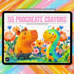 Pinceles de crayón para Procreate. Pinceles de carboncillo para Procreate. Pinceles de textura de tiza para Procreate.