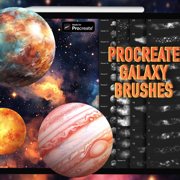 Procreate galaxy brushes | Procreate space brushes | Galaxy Procreate brushes | Procreate cosmic brushes | Stars Procreate stamps