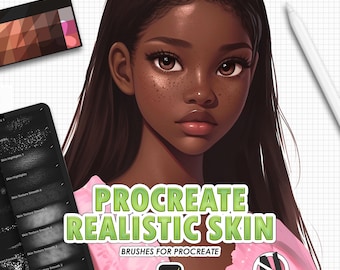 Procreate Skin Brushes: realistic pores, freckles, highlights, texture & blending brushes