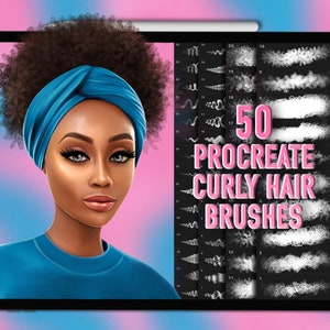 Procreate curly hair brushes | Procreate hair brushes | Curly hair Procreate brushes