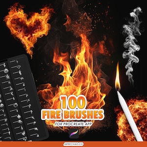 Brosses Procreate Fire : flammes, fumée, braises et étincelles réalistes pour l'application Procreate