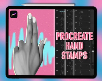 Procreate hand stamps | Procreate hand stamps brushes | Procreate hand pose stamp brushes | Procreate stamps | Procreate brushes