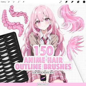 Anime Procreate Hair Brushes – Outline Anime & Manga Hair Brushes