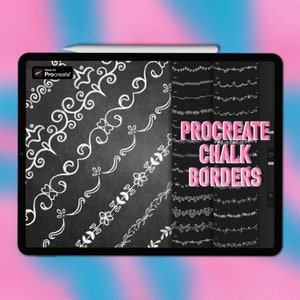 Chalk Procreate brushes | Procreate border brushes | Procreate borders brushes | Procreate stamp brushes | Procreate chalk brushes