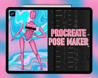 Procreate Pose Maker stamps | Procreate body pose stamps | Procreate body brushes | Procreate body stamps | Procreate pose stamps