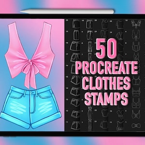 Procreate clothes stamps. Procreate clothing brushes. Procreate clothes brushes. Procreate jeans stamps. Procreate shirt brushes