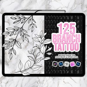 Tampons Branch Procreate. Tampons de tatouage Procreate. Procréez des tampons de branche. Pinceaux photoshop branches de tatouage