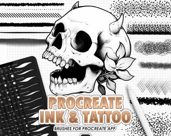Procreate Tattoo Brushes: 125 Ink Liner, Stipple, Dotwork & Shader Brushes