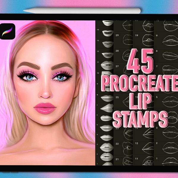 Procreate Lippenstempel | Procreate Lippen Pinsel | Lippen Procreate Pinsel | Mundprocreate Stempel | Procreate Pinsel