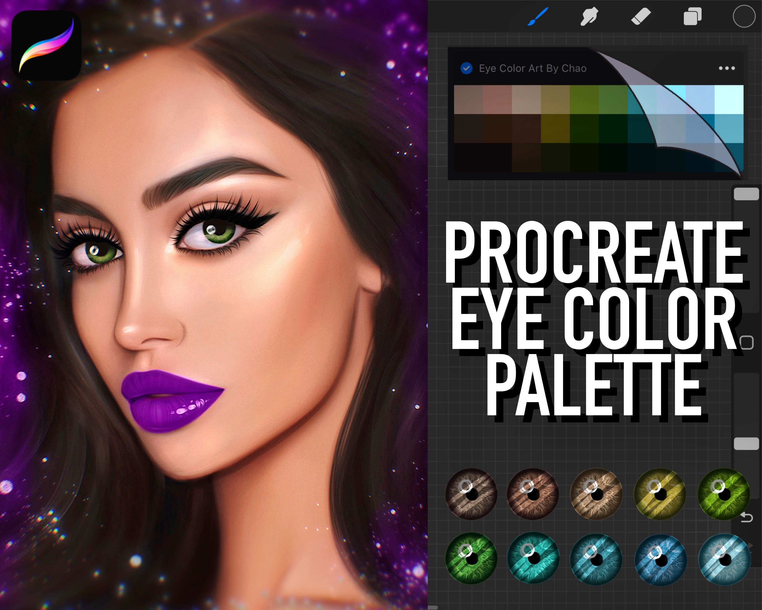 Procreate Color Palette. Procreate Eye Color Palette. Etsy Canada