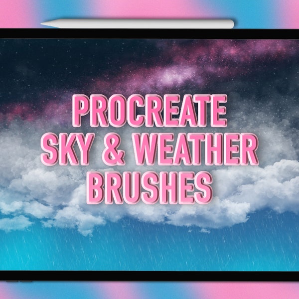 Procreate sky brushes | Procreate star brushes | Procreate snow brushes | Procreate rain brushes | Procreate cloud brushes | Procreate stamp