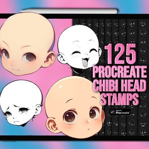 Procreate チビヘッドスタンプ。Procreate チビフェイススタンプ。チビ Procreate フェイススタンプ。チビ Procreate スタンプ。Procreate チビブラシ
