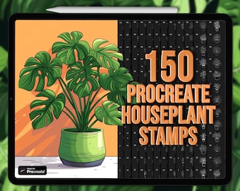 House plant Procreate stamps | Procreate plant stamps | Procreate house plant stamps | Houseplant Procreate brushes