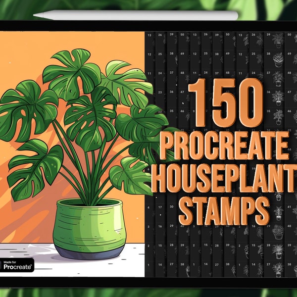 House plant Procreate stamps | Procreate plant stamps | Procreate house plant stamps | Houseplant Procreate brushes