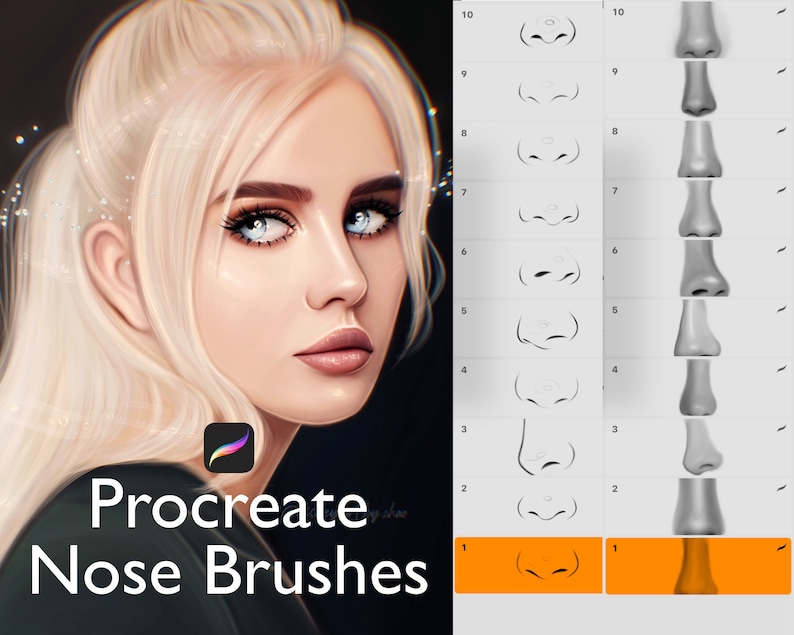 Procreate Realistic Nose Brushes Nose Stamps Etsy