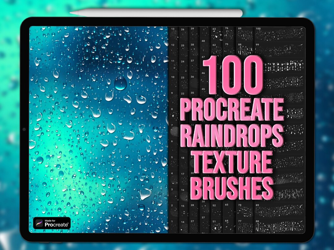 Raindrops Procreate Brushes Rain Drops Texture Procreate Brushes Water