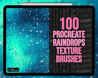 Raindrops Procreate brushes. Rain drops texture Procreate brushes. Water drop Procreate rain brushes. Rain texture Procreate brushes