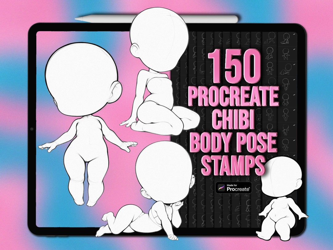 Base Chibi Procreate Body Pose Stamps Procreate Chibi Pose Stamps ...