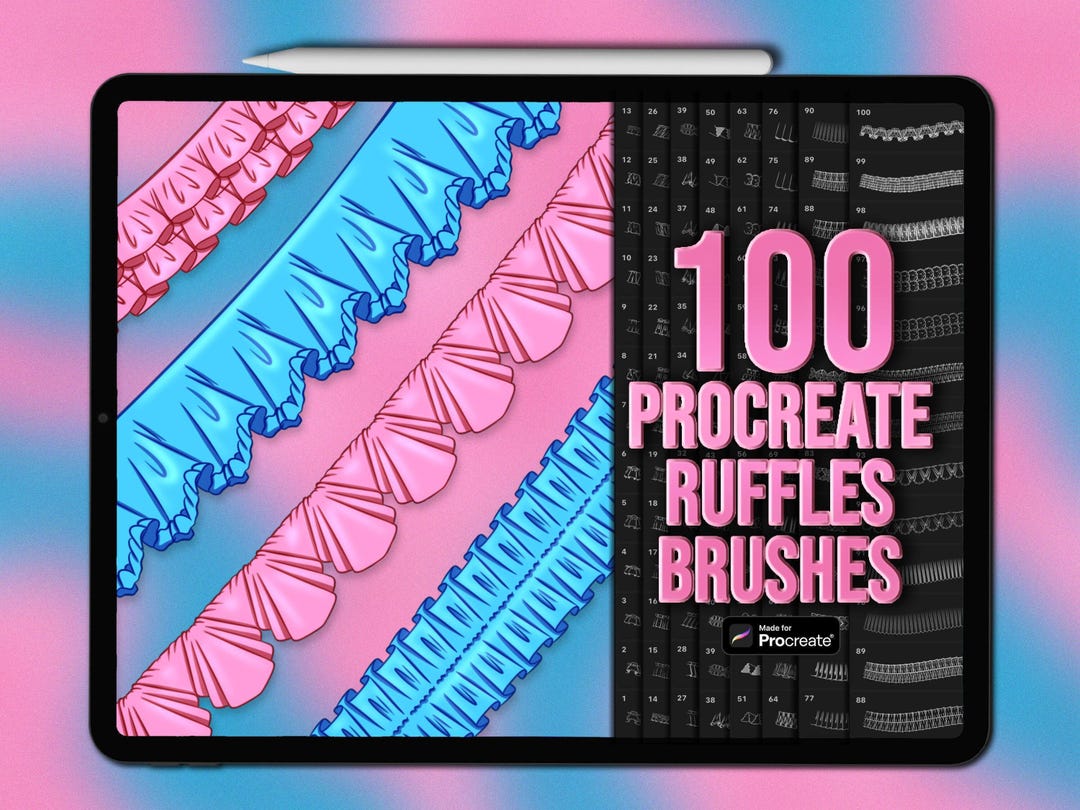 Procreate Ruffle Brushes. Procreate Frill Brushes. Procreate Folds ...