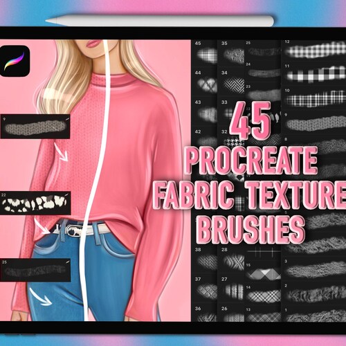 Procreate Fabric Brushes Procreate Fabric Texture Brush Etsy