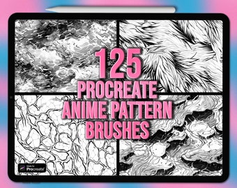 Pinceaux texturés Procreate Anime | Brosses Procreate Anime | Brosses de procréation d'anime | Motif anime pinceaux Procreate | Procréer des mangas