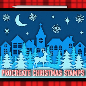 Christmas Procreate Brushes | Procreate Christmas Stamps | Procreate ...