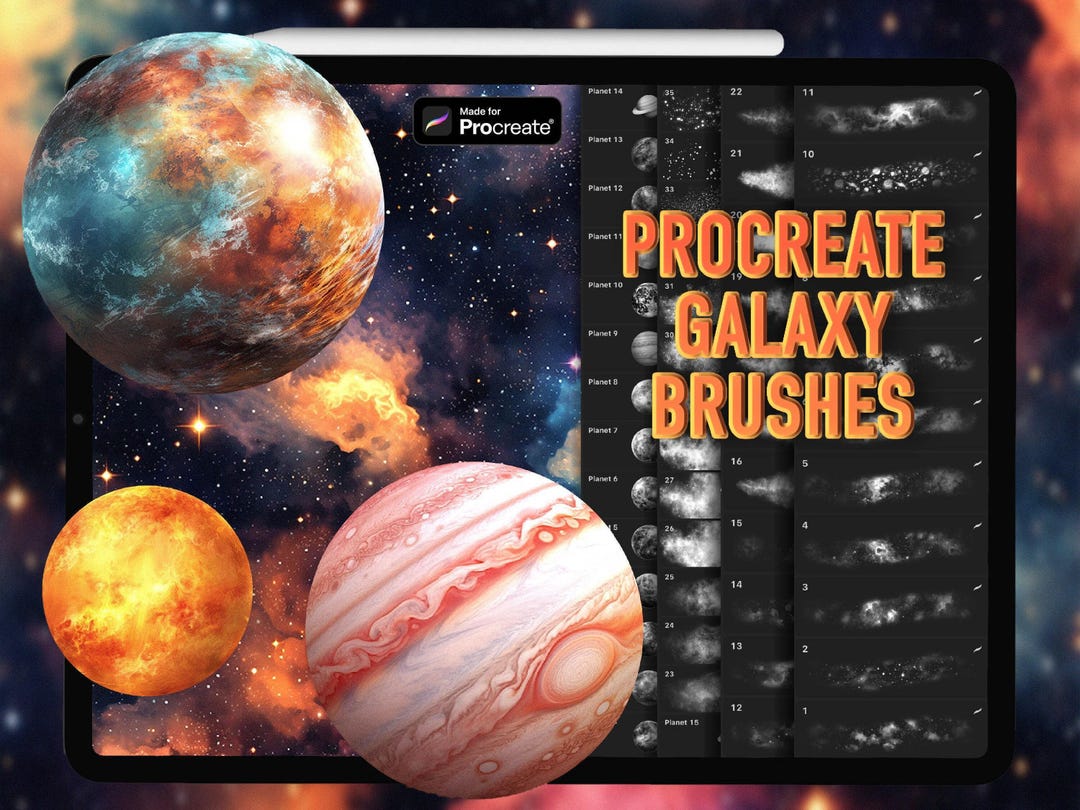 Procreate Galaxy Brushes – Cosmic Textures, Planets & Star Stamps - Etsy UK