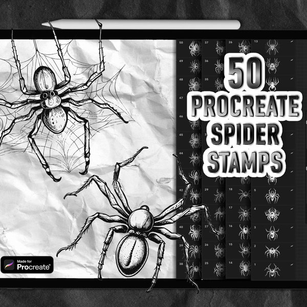 Tampons Spider Procreate | Procréer des brosses araignées | Procréer des pinceaux de tatouage | Tampons de tatouage Procreate | Procréer des tampons de tatouage d'araignée