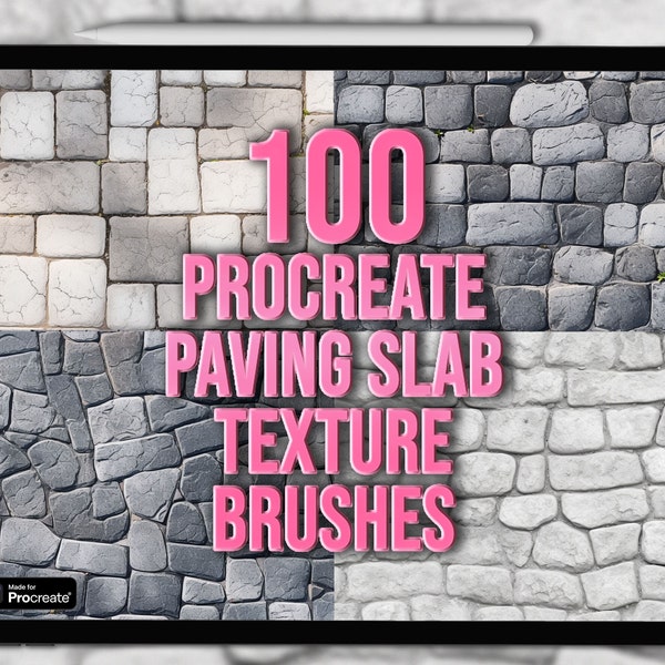 Paving slab Procreate texture brushes | Procreate paving texture brushes | Procreate paving stone texture brushes | Procreate brick brushes