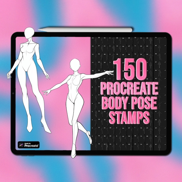 Dummy Procreate pose stamps | Procreate body pose stamps | Procreate mannequin pose stamps | Procreate body brushes | Procreate body stamps