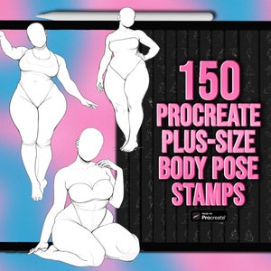 Plus size Procreate pose stamps | Procreate body pose stamps | Plus size Procreate body stamps | Procreate body brushes
