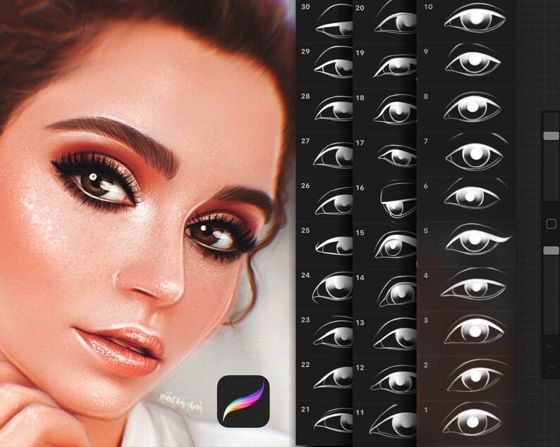 Procreate Realistic Eye Stamp Brushes Eyes Brushes for Etsy