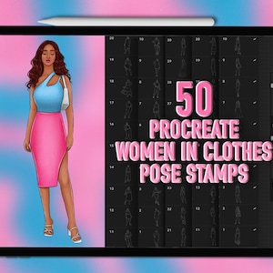 Procreate clothing pose stamps | Procreate pose stamps | Procreate body stamps | Procreate body pose stamps | Procreate clothes stamps