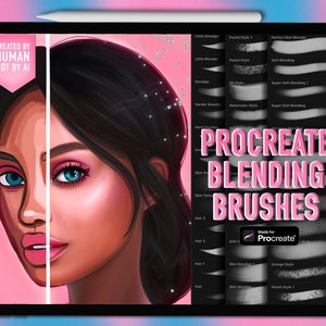 Pinceaux estompeurs Procreate : estompe, mélangeur, ombrage et portrait pour le maquillage de la peau et du visage