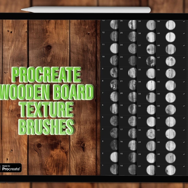 Procreate wooden texture brushes | Wooden Procreate brushes | Procreate wooden brushes | Wooden board Procreate brushes | Procreate wood