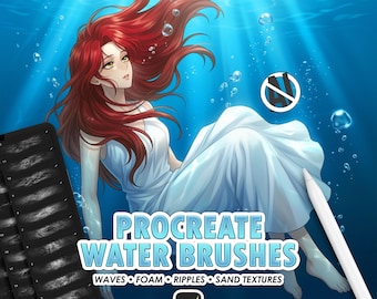 Procreate Water Brushes: Waves, Foam, Ripples & Sand Textures