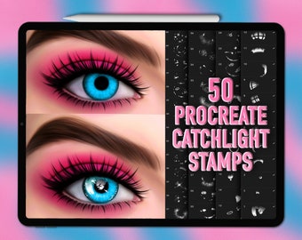 Procreate catchlights stamps | Procreate eye stamps | Procreate eye reflection stamps | Procreate eye lights brushes | Procreate eye brushes